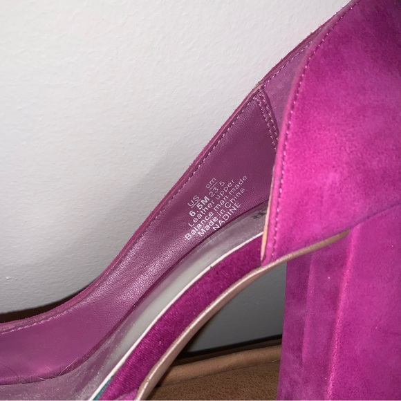 Women's Pink Suede Heels - Picture 8 of 10
